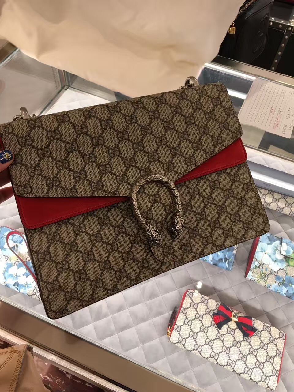Real Gucci Dionysus GG Supreme Shoulder Bag 403348 Red
